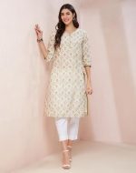 Shubhique Cotton A Line Kurta - Image 2